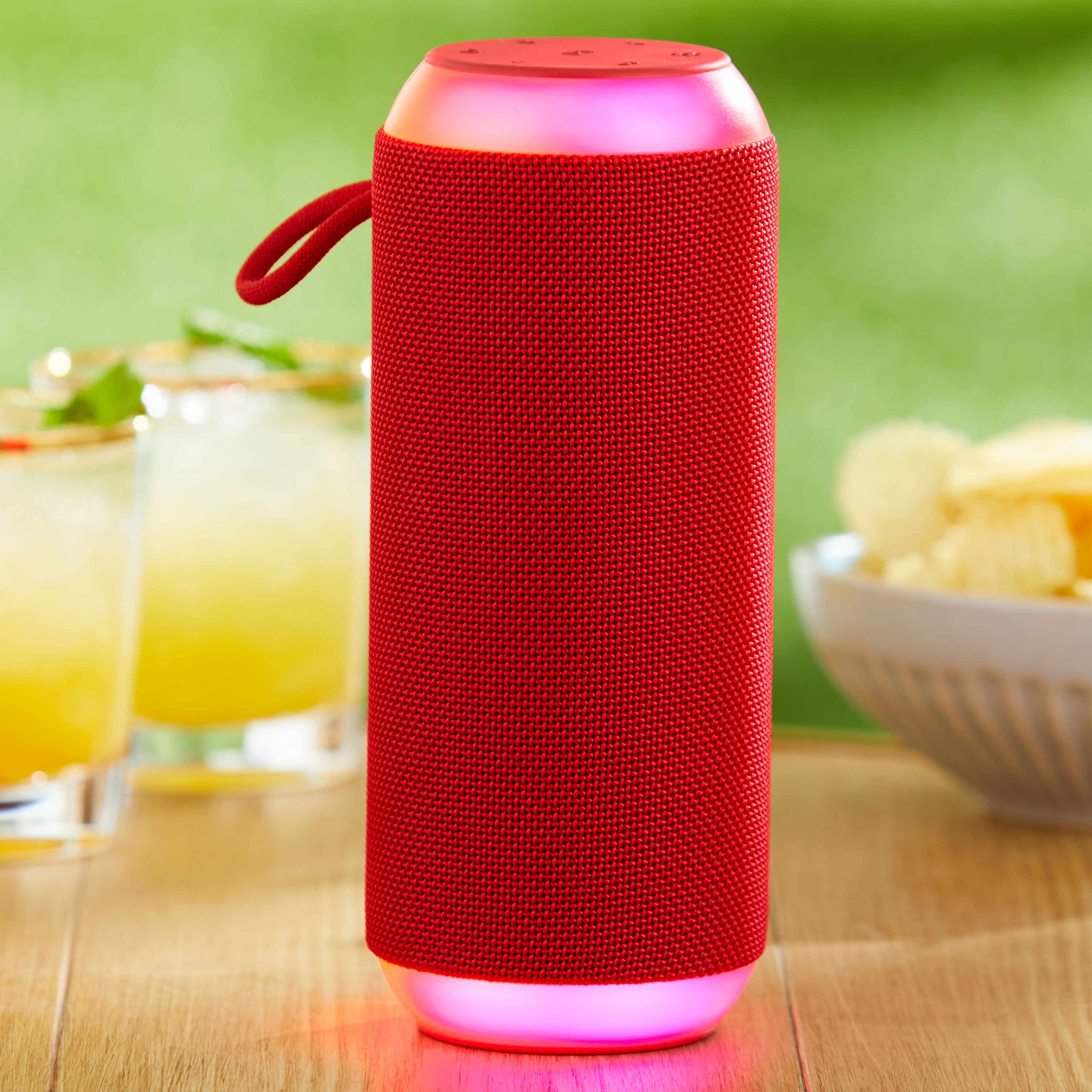 Onn.Rugged Portable Speaker with LED Lighting, Red  (图2)