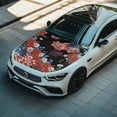 thumbnail image 4 of HUIACONG Patriotic 250th Anniversary US Flag Floral Car Hood Cover, Universal Fit Stretchable Breathable Washable Hood Protector for Most Sedans, Auto Exterior Decor Accessory 39.37" x 59.05", 4 of 7