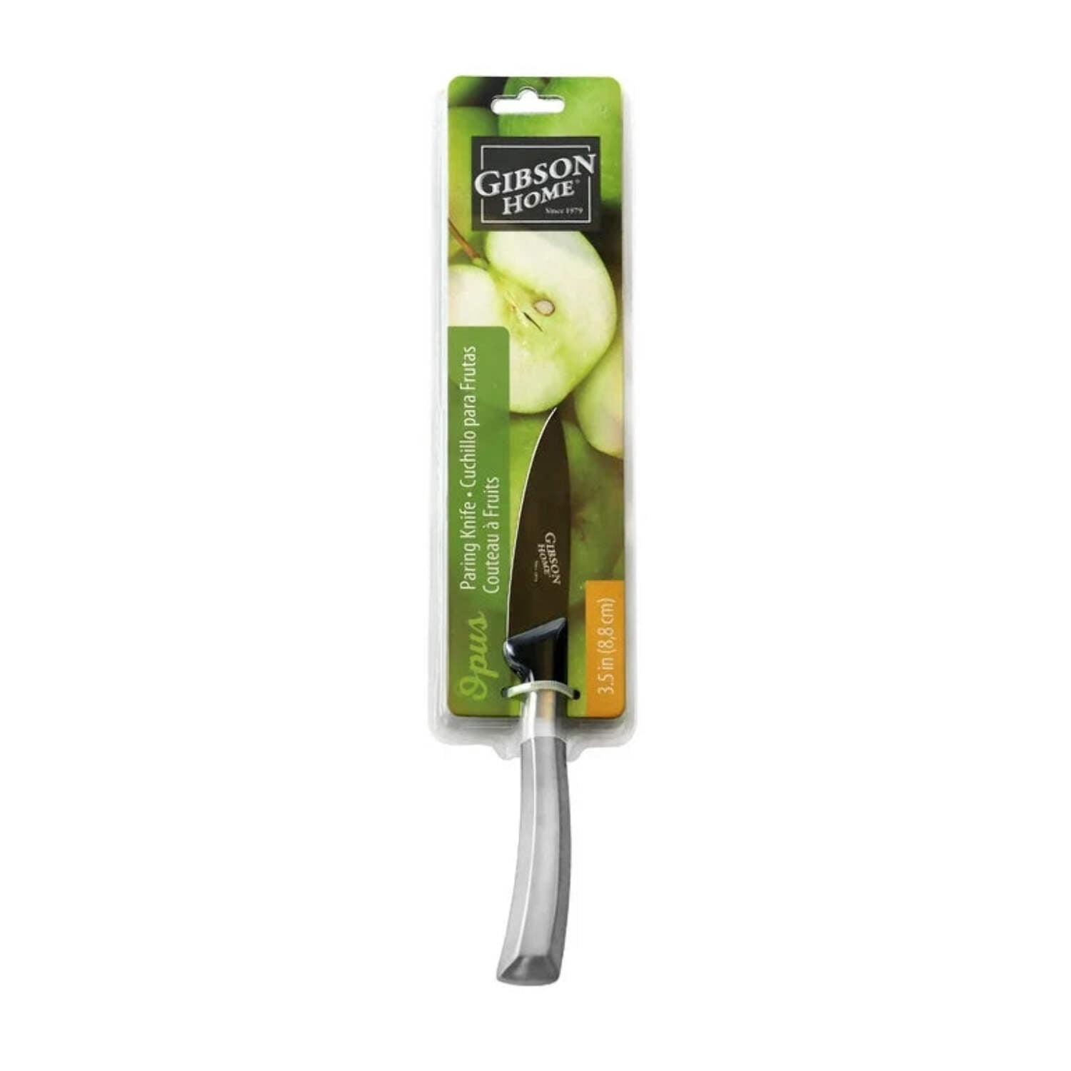Gibson Home 93088.01 3.5 in. Opus Stainless Steel Paring Knife with Black Blade
