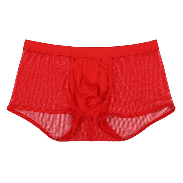kpoplk Men's Boxers Men's Underwear Boxer Briefs Soft Comfortable Bamboo  Viscose Underwear Boxer Brief for Men(Red,M) 