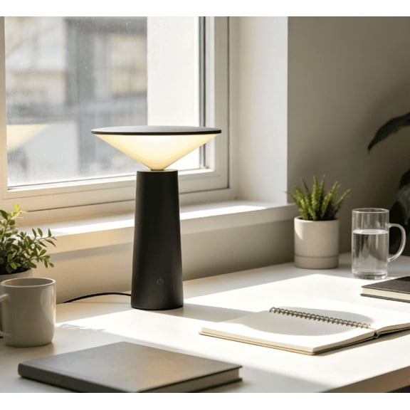Cevemin 3-in-1 Dimmable Desk Lamp Flexible Rotatable Eye Protection Bedside Lamp USB Rechargeable 3 Light Modes Table Lamp for Study Bedroom