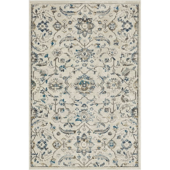 Mohawk Home Howlett Washable Low Pile Stain and Fade Resistant Indoor Area Rug, Blue, 6' X 9'