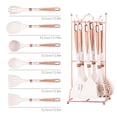 thumbnail image 2 of 7-Piece Silicone Kitchen Utensil Set with Rose Gold Accents - Dishwasher Safe, Non-Scratch Cooking Tools for Nonstick Cookware (Black/White), 2 of 5
