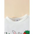 thumbnail image 5 of Suealasg Toddler Girls Outfits Strawberry Bunny Letter Print Crew Neck Fly Sleeve T-Shirts Tops and Buttons Skirts Infant Baby Girls 2 Piece Summer Clothes Set, 5 of 9