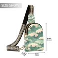 thumbnail image 2 of FORMRS Womens Crossbody Sling Bag Travel Daypack Shoulder Chest Backpack, Green Wave Pattern, 2 of 7