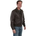 thumbnail image 4 of Scully Mens Chocolate/Olive Leather Featherlite Jacket 2XT, 4 of 4