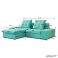 thumbnail image 6 of Sodrens 102" Modular Sectional Sofa Cloud Couch,L-Shaped Modern Frosted Velvet Sofa for Living Room,Apartment and Small Space,2-Seat Sofa with One Ottoman,Tiffany Blue, 6 of 10