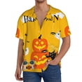 thumbnail image 1 of Fotbe Happy Halloween1 Camisa Estampada de Manga Corta para Hombre, Casual de Verano, Estilo Playero, Sin Arrugas-X-Large, 1 of 5