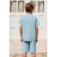 thumbnail image 6 of Arshiner Boy's 2 Pieces Summer Shorts Outfits Linen Set Casual Henley Shirts Short Sleeve Top and Short, 6 of 6