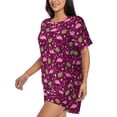 thumbnail image 2 of Lsque Festive Flamingos Women's Short-Sleeved Pajama Set - 2 Piece Soft and Lightweight Sleepwear Set-4X-Large, 2 of 9