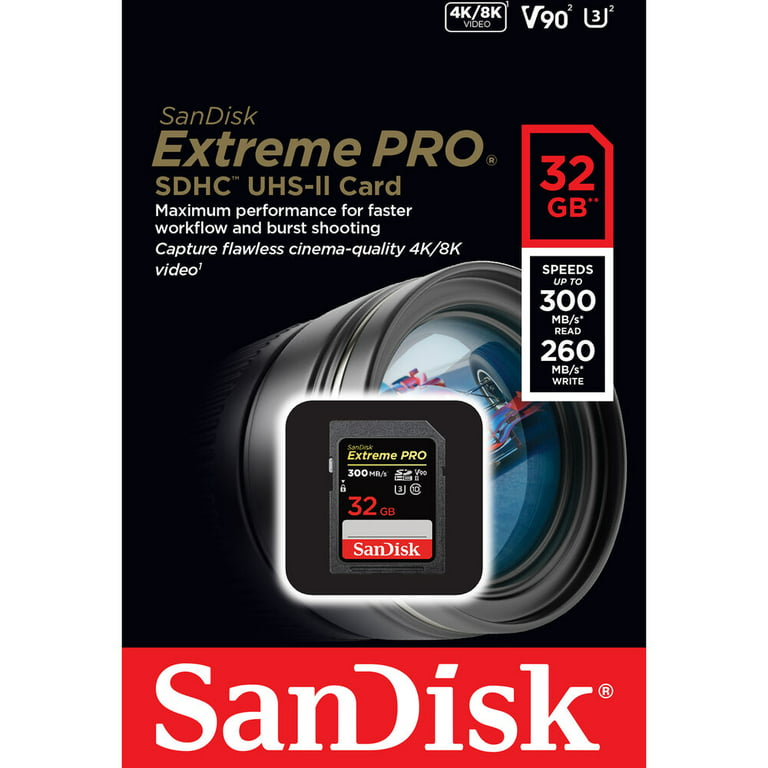 SanDisk Extreme PRO 32 GB Class 3/UHS-II (U3) V90 SDHC 