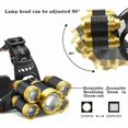 thumbnail image 2 of Bright LED Headlamp, 4 Modes Super Bright 2200 Lumens 5 LED Headlamp with Rechargeable Batteries, Car Charger, Wall Charger and USB Cable Ideal for R, 2 of 4