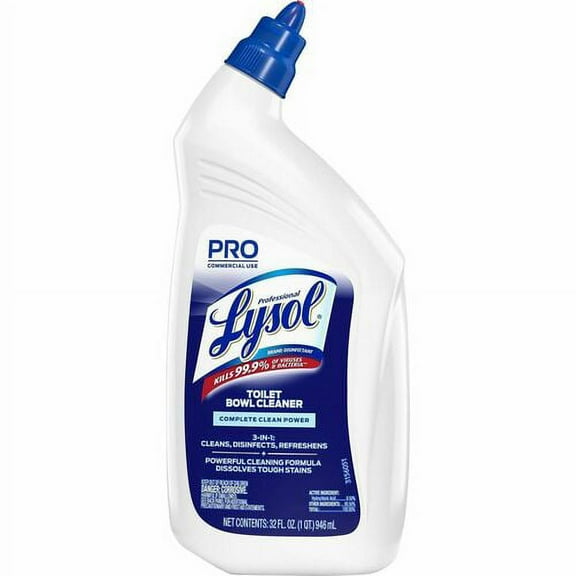 Professional Lysol Power Toilet Bowl Cleaner - Liquid - 32 fl oz (1 quart) - Wintergreen Scent - 1 Each - Clear | Bundle of 2 Each