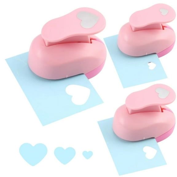 3Pcs Heart Paper Punch Set Plastic Craft Hole Punchers 8mm 15mm 25mm Sizes for Scrapbooking, DIY Photo Albums, Gift Tags, Card Making & Homemade Confetti