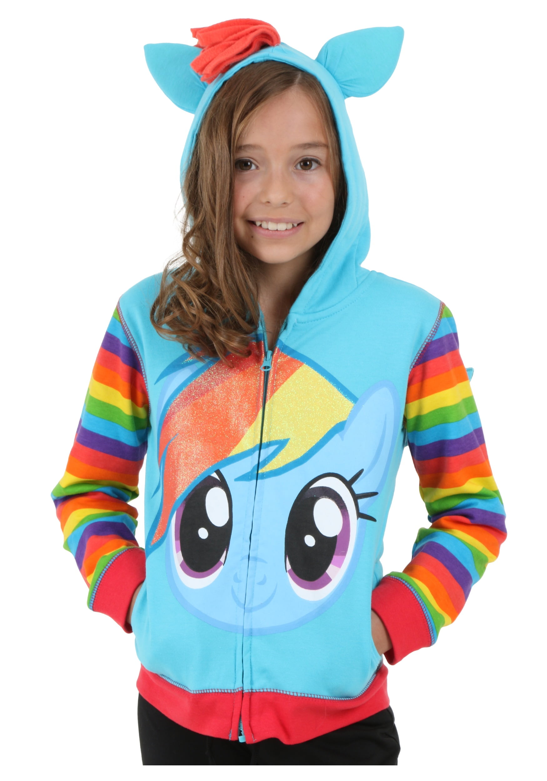 My Little Pony Hoodie Rainbow Dash MLP New Blue Sweatshirt Girls Youth Size 6/6X