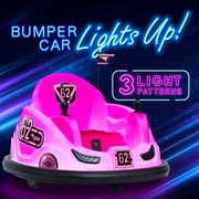 Pink Glow 6V Bumper Car, Battery Powered Ride On for Children by Flybar, Ages 1.5+, 66lbs