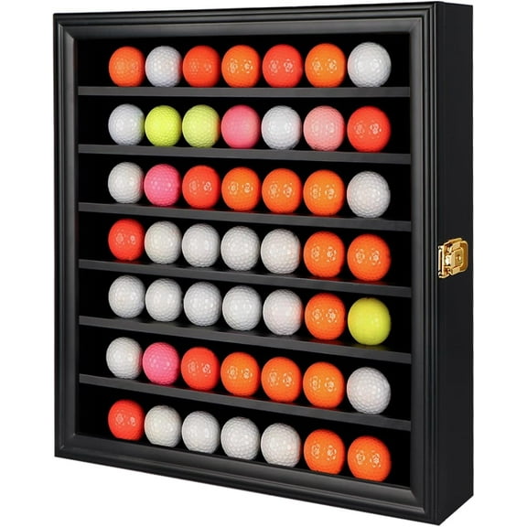 KCRasan Golf Ball Display Case - Wall Mounted Holder with Glass Door, Ideal Gift for Golf Enthusiasts Visit the KCRasan Store
