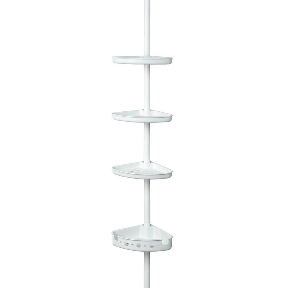 Mainstays Tension Pole Shower Caddy, White