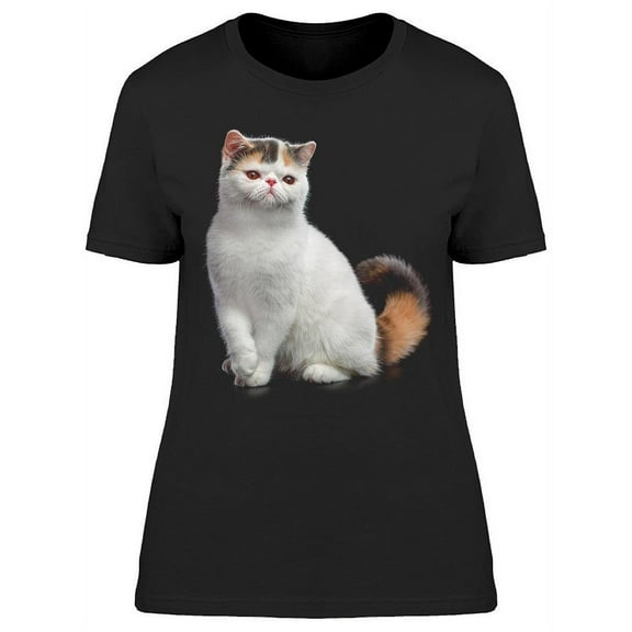 Shorthair Calico White Cat T-Shirt Women -Image by Shutterstock, Female x-Large