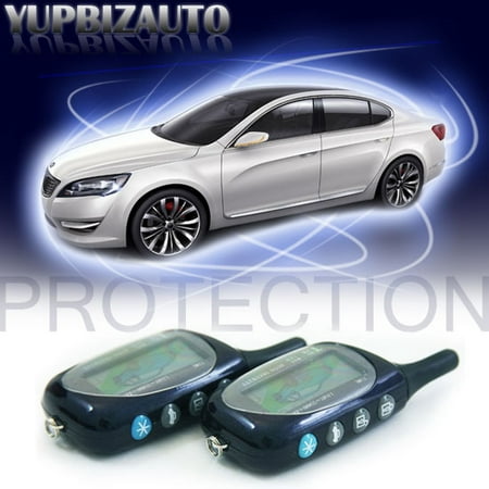 2 Way Car Security Alarm System LCD Remote Engine Start ALL FEES (Best Remote Start Alarm)