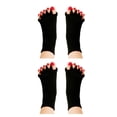 thumbnail image 2 of Naiovety 1 Pair 5 Toe Socks Overlapping Color Comfortable Breathable Dressing Solid Separation Relaxing Hosiery negro 2piezas Naiovety CBP096039, 2 of 5