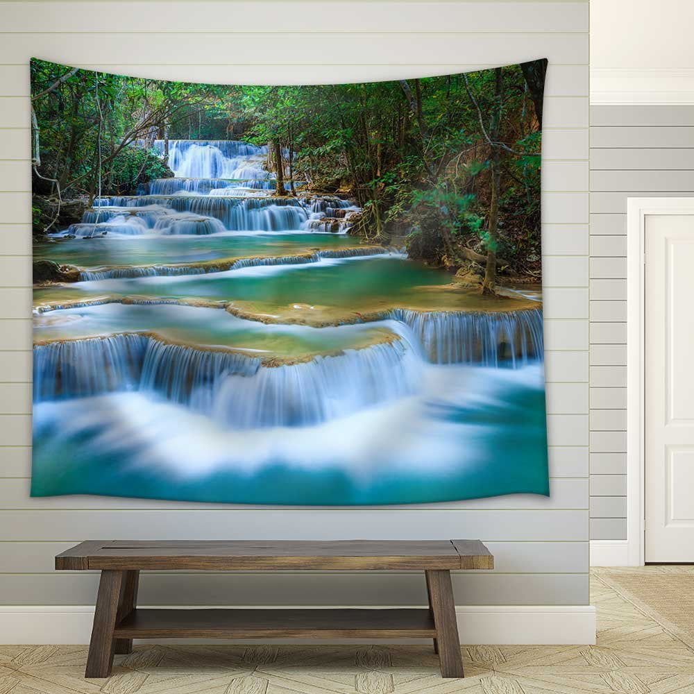 Ambesonne Waterfall Tapestry Rain Forest in Vietnam Laos South Orange Trees Side of River Image Print 40 X 60 Pink Wall Hanging for Bedroom Living Room Dorm Decor