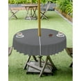 thumbnail image 3 of Dark Gray Outdoor Tablecloth with Umbrella Hole and Zipper, Solid Color Table Cover for Round Tables Waterproof Tabletop Collection for Patio, Garden, Picnic, Camping 60R, 3 of 5