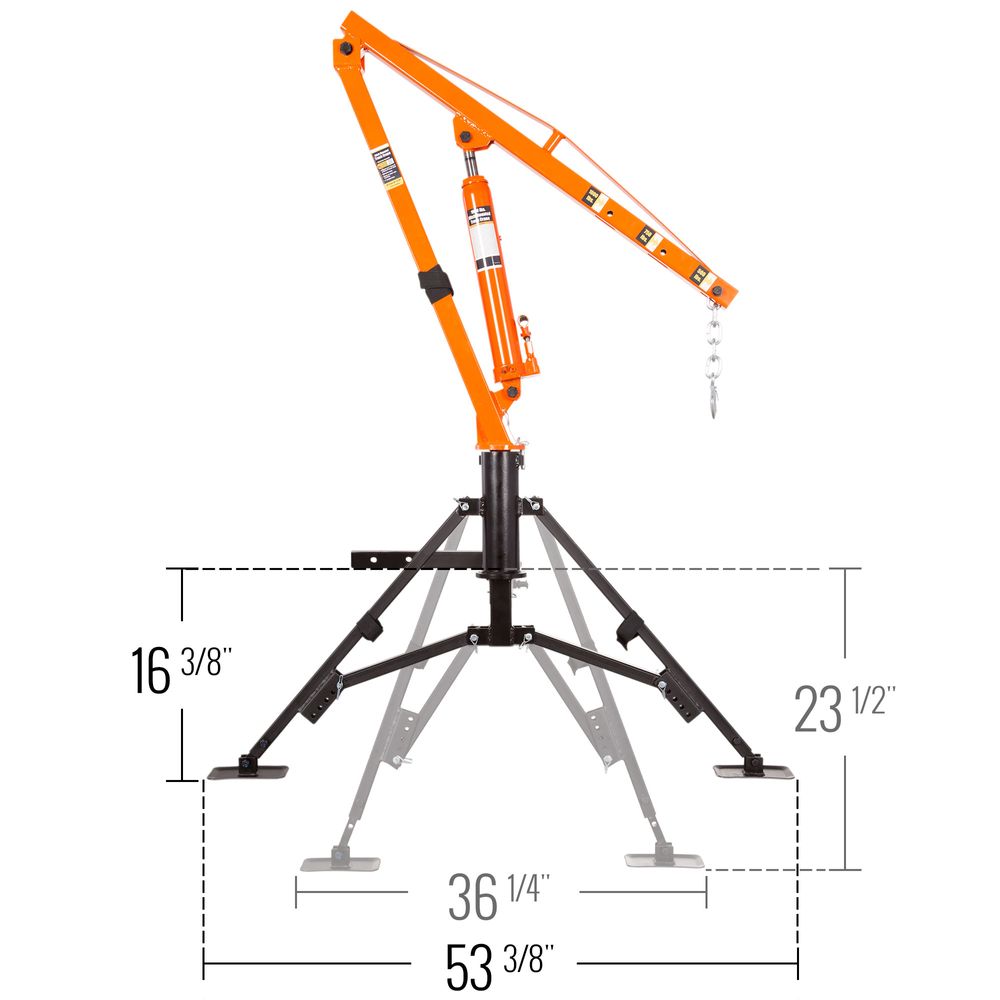 Apex HMC-1000 Hydraulic Hitch-Mount Pickup Truck Jib Crane - 1,000 lb Cap