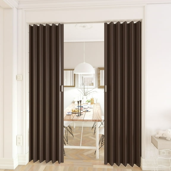 Puerta Plegable Universal Grande 108x244 cm, Ancho y altura ajustable PLAYCON (Chocolate)