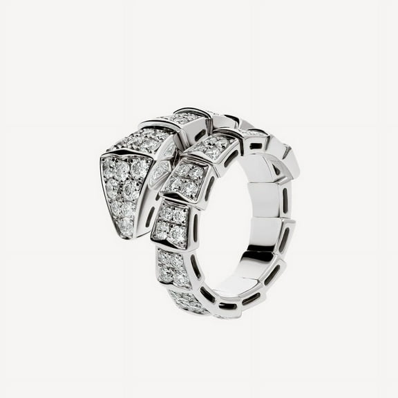 Dash Jewel 14K White Gold Plated Diamond Rings for Her - Round Cut Brilliant 3 Ct Diamond Ring For Women's - Engagement Serpenti Bands for Women's - Causal Daily Wear Ring for Women's