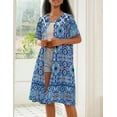 thumbnail image 2 of Ekouaer House Dress for Women Button Down Nightgown Short Sleeve Housecoat with pockets, 2 of 8