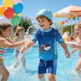 thumbnail image 3 of Boys Swim Trunks Swimwear with Rash Guard and Shorts for Kids Youth Boys Versatile Swimwear Set for Pool Beach Beachwear All Season Outdoor Water Activities, 3 of 6