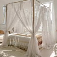 thumbnail image 5 of Four Corner Post Bed Canopy Curtains with Frame, 3-Opening Design,Floor-Standing Mosquito Net for Bedroom Decoration, 5 of 7