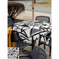 thumbnail image 5 of Outdoor Tablecloth with Umbrella Hole for Patio/Picnic/Party/Camping, Sage Green Black Geometric Waterproof Table Cloth Square Cover Washable, Abstract Art Modern Line (60"x 60"), 5 of 8