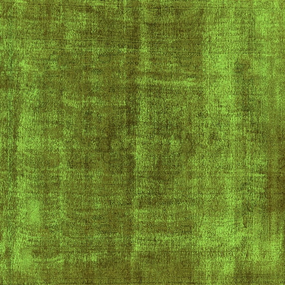 Ahgly Company Indoor Square Oriental Green Industrial Area Rugs, 3' Square