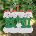 thumbnail image 2 of Family of 4 Christmas Tree Ornament 2021 - Snowman Parent Children Hat Play Snowball Red Sign Winter Activity Tradition Gift Year, 2 of 7