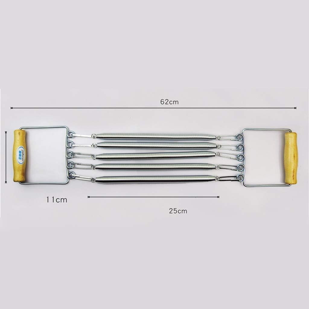 Chest Expander With Wooden Handles - Removable Spring Resistance Bands For Home Chest, Arm & Shoulder Workouts