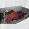 thumbnail image 6 of Sunrise Soft Flannel Fleece Throw Blanket, Silhouette of Misty Twilight Sky with Tree and Nature Reflections Exotic Image, Cozy Plush for Indoor and Outdoor Use, 60" x 80", Black Ruby, by Ambesonne, 6 of 6