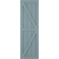 thumbnail image 5 of Ekena Millwork 12"W x 32"H True Fit PVC Two Equal Panel Farmhouse Fixed Mount Shutters w/ Z-Bar, Peaceful Blue (Per Pair - Hardware Not Included), 5 of 9