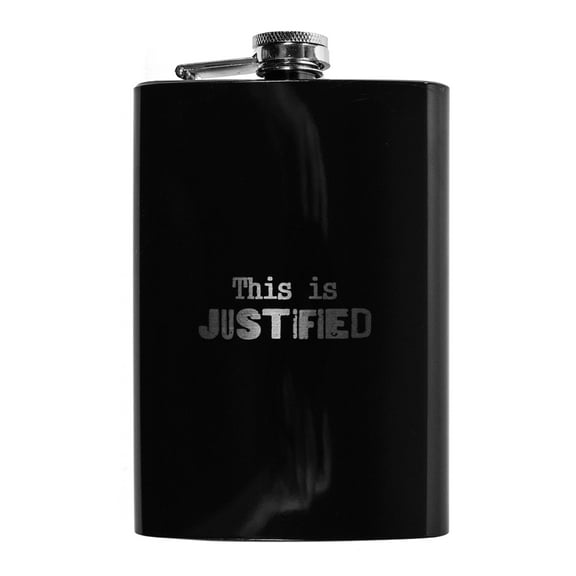 8oz BLACK This is Justified Flask L1