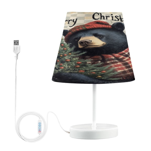 BZSMCE Table Lamp Creative Ffyy3_a_charming_christmas-themed_black_bear_wearing_a_hat_and__aed36a1c-ef74-4ac5-af65-3feaf34a207f Simple Pattern Night Light