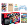 thumbnail image 1 of Nintendo Switch Mario Kart 8 Deluxe Bundle: Red/Blue Console, Mario Kart 8 & Membership, Overcooked! All You Can Eat, Mytrix Wireless Pro Controller Blue Bamboo and Accessories, 1 of 8