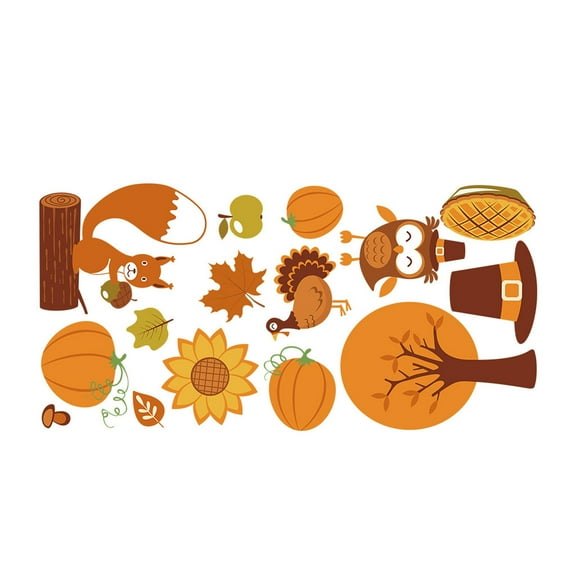 Vikakiooze Home Decor Wall Decor Wall Sticker Self Thanksgiving Wall Stickers Bedroom Living Room Bedside Home Stickers Leaf Wreath