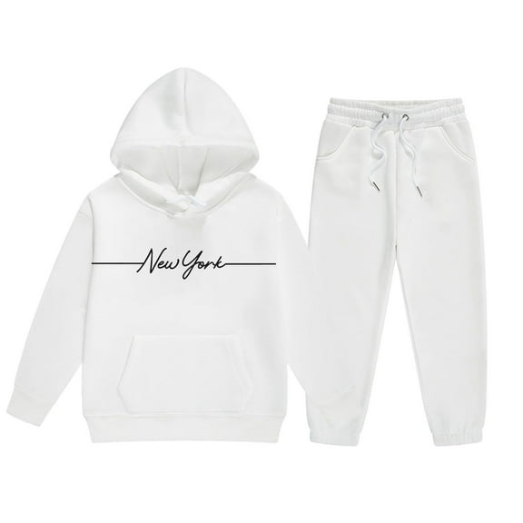 MEZZALL Children Outfits Tracksuits Sweatsuit Kids Long Sleeved Letter Print Hooded Tops Sweatshirt Sweatpants Sets Hoodie Trousers Pant Sets Comfort Clothes Sets