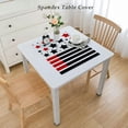 thumbnail image 2 of BANET  July 4th Square Tablecloth Red White Blue Elastic Edge Fitted Square Table Cover,Waterproof Oil Proof for Dinner,Outdoor, Picnic,Tables Independence Day Americana Stars White, 2 of 7
