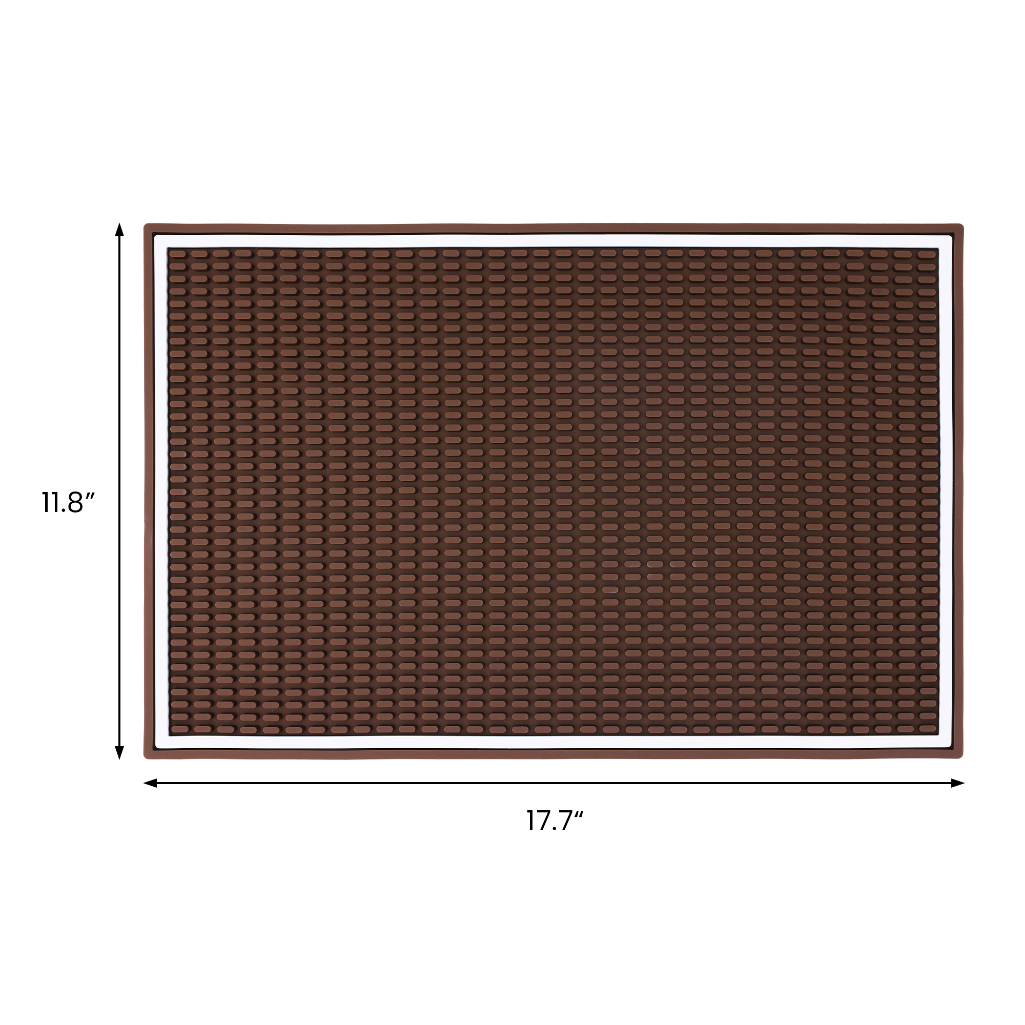 Unique Bargains Waterproof Dish Drying Mat with Concave Design Coffee 17.7*11.8*0.4 inch