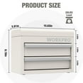 thumbnail image 3 of WORKPRO Mini Metal Tool Box with 2 Drawers and Top Storage, Small Tool Chest with PVC Liners and PP Feet Pads, Cold Rolled Steel Toolbox with Magnetic Tab,White, 3 of 8