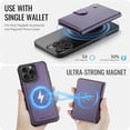 thumbnail image 4 of JEEHOOD Case For iPhone 14 Pro Max, RFID Blocking Compatible With MagSafe Detachable 2 In 1 Wallet With Snap fastening Card Holder,PU Leather Case,Kickstand Magnetic Protective Women Men Cover,Purple, 4 of 8
