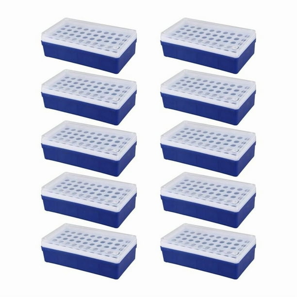 10X Caja Sostenedor Soporte de Tubo de Centrifugadora 1.5Ml 50 Enchufes de Plastico de Laboratorio