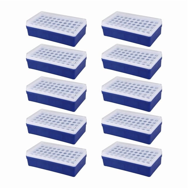 10X Caja Sostenedor Soporte de Tubo de Centrifugadora 1.5Ml 50 Enchufes de Plastico de Laboratorio